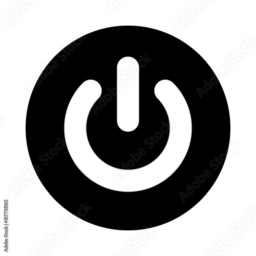 power button circle icon black round minimalist icon isolated on white background power on off button simple silhouette web site page and mobile app design vector element buy this stock vector power button circle icon black round
