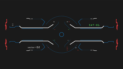 Wall Mural - Collection Pack Target Elements interface. Interface simulator