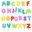 Balloon colorful font for kids. Letters from A to Z for birthday party, baby shower