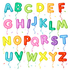 Wall Mural - Balloon colorful font for kids. Letters from A to Z for birthday party, baby shower