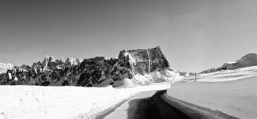 Sticker - Snowy Landscape of Dolomites Mountains during Winter