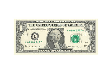 1 highly detailed dollar banknote. Vector Illustration