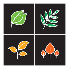 Poster - Leaf icon color line vector nature