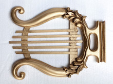Gold Colour Antique Mouth Harp, White Background 
