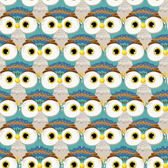 Wall Mural - Owl Pattern Seamless