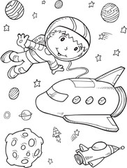 Wall Mural - Astronaut Outer Space Vector Illustration Art