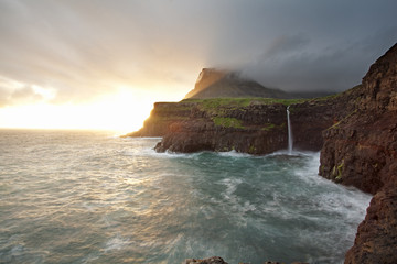 Wall Mural - Gasadalur, Faroe Island, Vágar