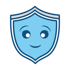 Poster - Shield security symbol smiling cartoon