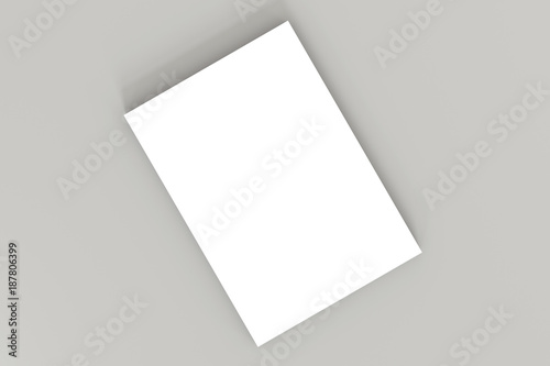 Stack Of White Blank A4 Paper On Gray Background High