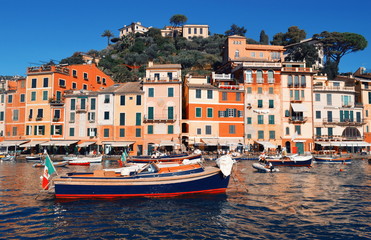 Fototapete - Beautiful view in Portofino. Italy