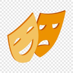 Poster - Comedy and tragedy theatrical masks isometric icon
