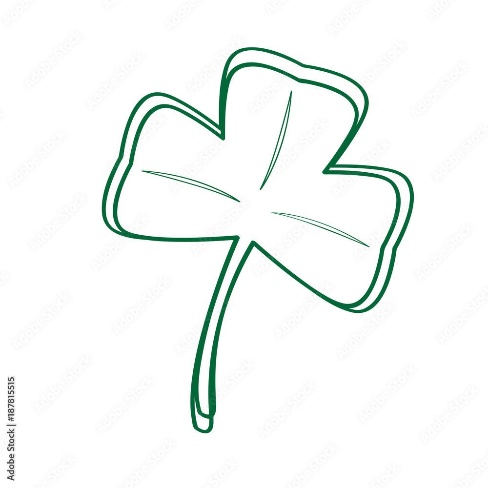 Isolated traditional clover outline Stock Vector | Adobe Stock
