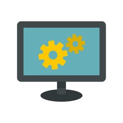 Poster - Monitor settings icon, flat style