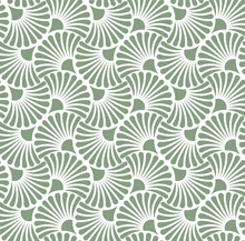 Vector Floral Art Nouveau Seamless Pattern. Geometric Decorative Leaves Texture. Retro Stylish Background. 