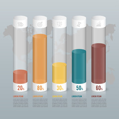 Poster - Graph infographic design vector and marketing icons can be used for workflow layout, diagram, annual report, web design. Business concept with 5 options, steps or processes.