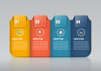 Poster - Infographic design vector and marketing icons can be used for workflow layout, diagram, annual report, web design. Business concept with 4 options, steps or processes.