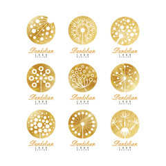 Sticker - Dandelion logo set, beautiful nature badge for your own design vector Illustrations