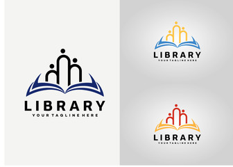 Sticker - Library Logo Template Design Vector, Emblem, Design Concept, Creative Symbol, Icon