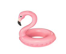Swimming Ring In Shape Of Pink Flamingo With Clipping Path