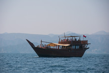Dhow Boat Off The Coast Of Muscat, Gulf Of Oman