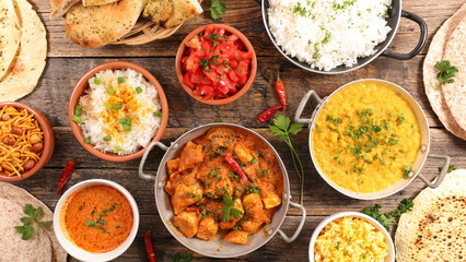 Wall Mural - selection of indian food