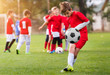 © Dusan Kostic - Boy kicking football on the sports field