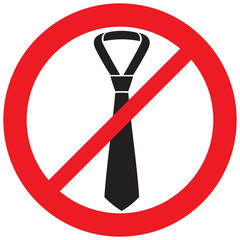 Wall Mural - male business ties not allowed sign (prohibition icon)