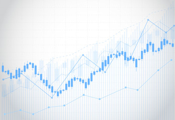 business candle stick graph chart of stock market investment trading on white background design. bul