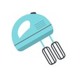 Blue electric mixer icon, flat style