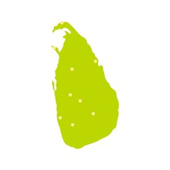Sticker - Sri Lanka green map icon, flat style