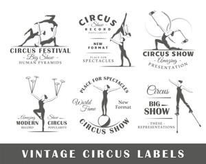 Wall Mural - Set of vintage circus labels