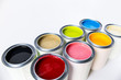 Eight colors of paint, background