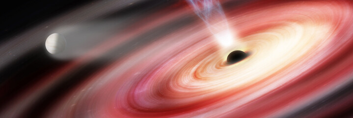 Poster - Black hole in space. Elements of this image furnished by NASA