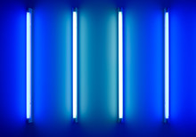 Four Neon Tubes Or Lamps On The Wall