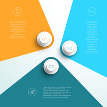 Infographic Number 1, 2, 3 Flat Page Divide Layout