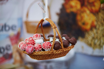 Wall Mural - Traditional sweets in form of mushrooms on Easter fair in Vilnius