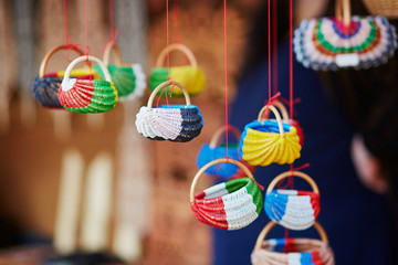 Wall Mural - Colorful little baskets sold on Easter fair in Vilnius