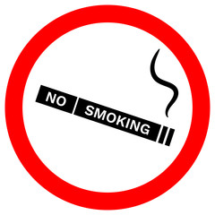 Sticker - NO SMOKING sign. Cigarette icon. Vector.