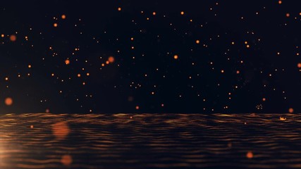 Wall Mural - Falling golden particles loopable background