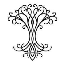 Vector Celtic National Drawing Of A Tree Of Life.
