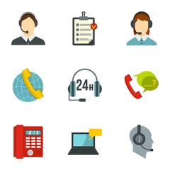 Wall Mural - Business customer care service icons set