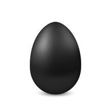 Vector Realistic Black Egg Isolated. Easter Egg On White Background. Holiday Decoration For Easter Holiday. 3D Illustration