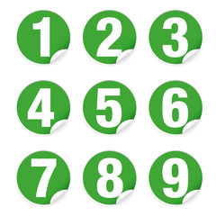 Poster - Number set sticker green