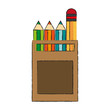 Pencils colors box icon vector illustration graphic design