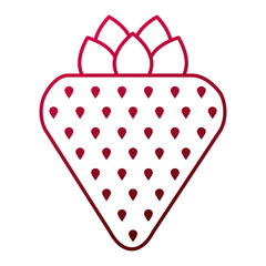 Sticker - strawberry fruit fresh tasty delicious icon vector illustration