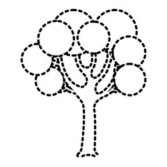 Poster - tree with round shapes branches trunk vector illustration