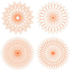Poster - Set of Vector Guilloche Rosettes