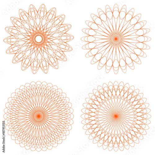 Fotografía Set of Vector Guilloche Rosettes