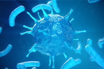 Wall Mural - viral hepatitis infection causing chronic liver disease, hepatitis viruses. 3d illustration