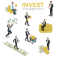 Wall Mural - Monetization business investment money flat 3d isometric vector